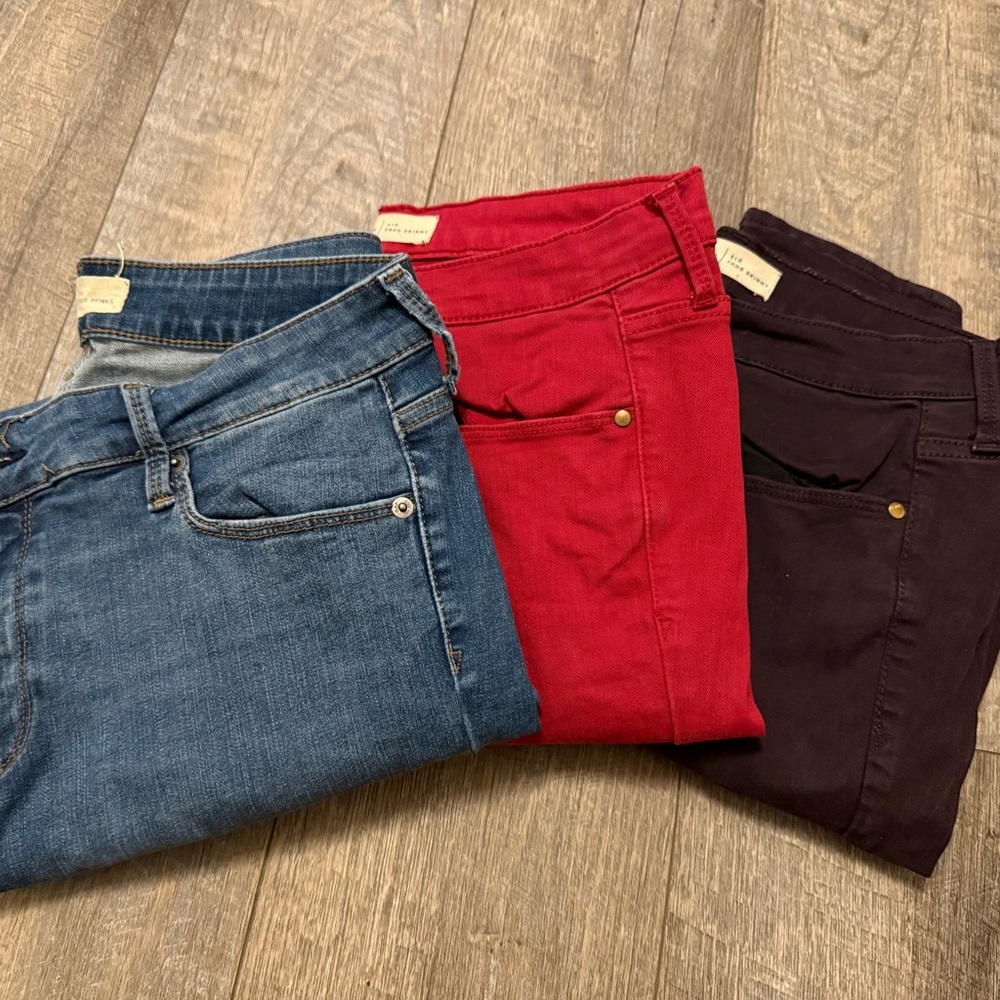 Size 12 - Gap True Skinny jeans in 3 colors. $15 for all 3!